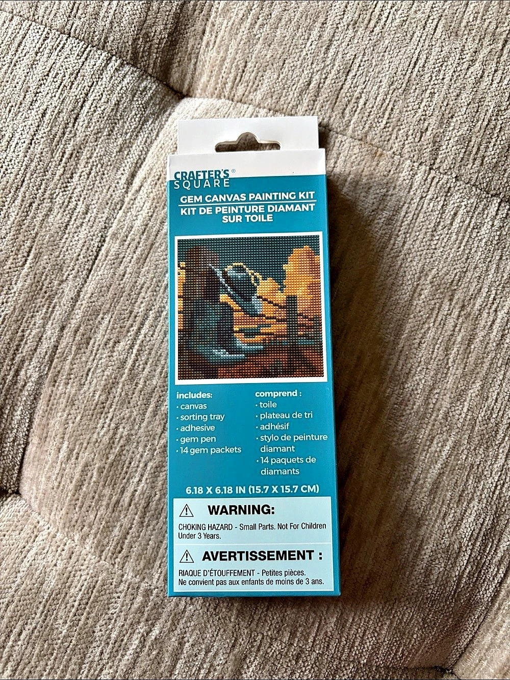 NEW Crafters Square Gem Canvas Painting Kit Cowboy Boots & Hat